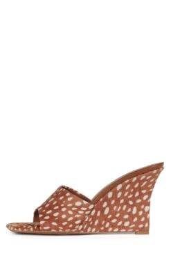 CAPITAL-F -Jeffrey Campbell Store capital f heeled sandal yyh beige white spot 6 590564