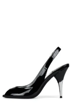 CHARIS -Jeffrey Campbell Store charis st black patent silver 6 507092