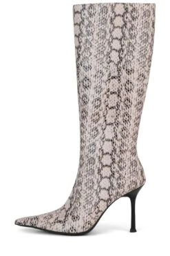 DARLINGS -Jeffrey Campbell Store darlings knee high boot yyh pink black snake 6 849931