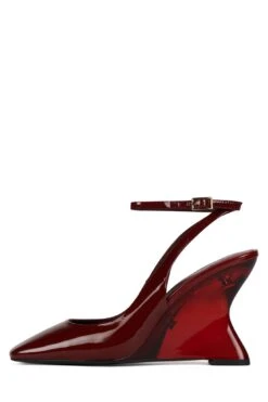 FAVRILE -Jeffrey Campbell Store favrile yyh dark red patent combo 6 345389
