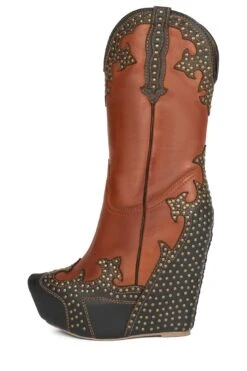 GIDDY-STUD -Jeffrey Campbell Store giddy stud knee high boot hn tan black 6 550364