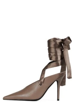 GRATEAU -Jeffrey Campbell Store grateau heeled mule dv taupe 6 806051