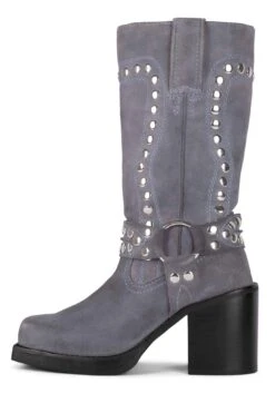 JUVENILE-S -Jeffrey Campbell Store juvenile s mid calf boot hs dusty blue suede silver 5 244846