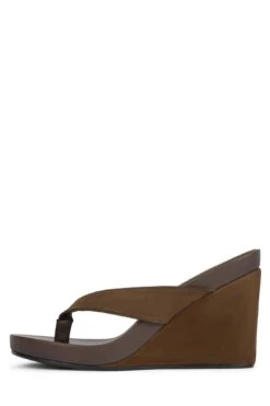 LIEZEL -Jeffrey Campbell Store liezel platform wedge dv espresso suede combo 6 383578