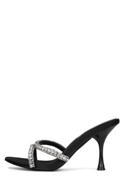 MARQUISE -Jeffrey Campbell Store marquise heeled sandal dv black satin 6 335919