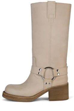 REFLECTION -Jeffrey Campbell Store reflection knee high boot yyh ivory nubuck 6 714391