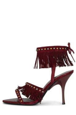 SAIGE-ST -Jeffrey Campbell Store saige st heeled sandal st wine suede multi 6 351233
