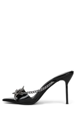 SOIRE-O -Jeffrey Campbell Store soire o heeled sandal yyh black patent silver 6 610591