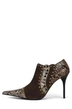 TOXICA -Jeffrey Campbell Store toxica yyh brown su beige snake combo 6 597362