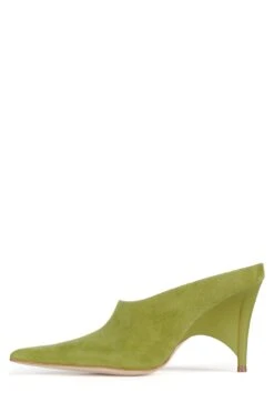 VADER -Jeffrey Campbell Store vader heeled mule st bright chartreuse suede 6 616707