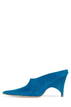 VADER -Jeffrey Campbell Store vader heeled mule st turquoise suede 6 246678